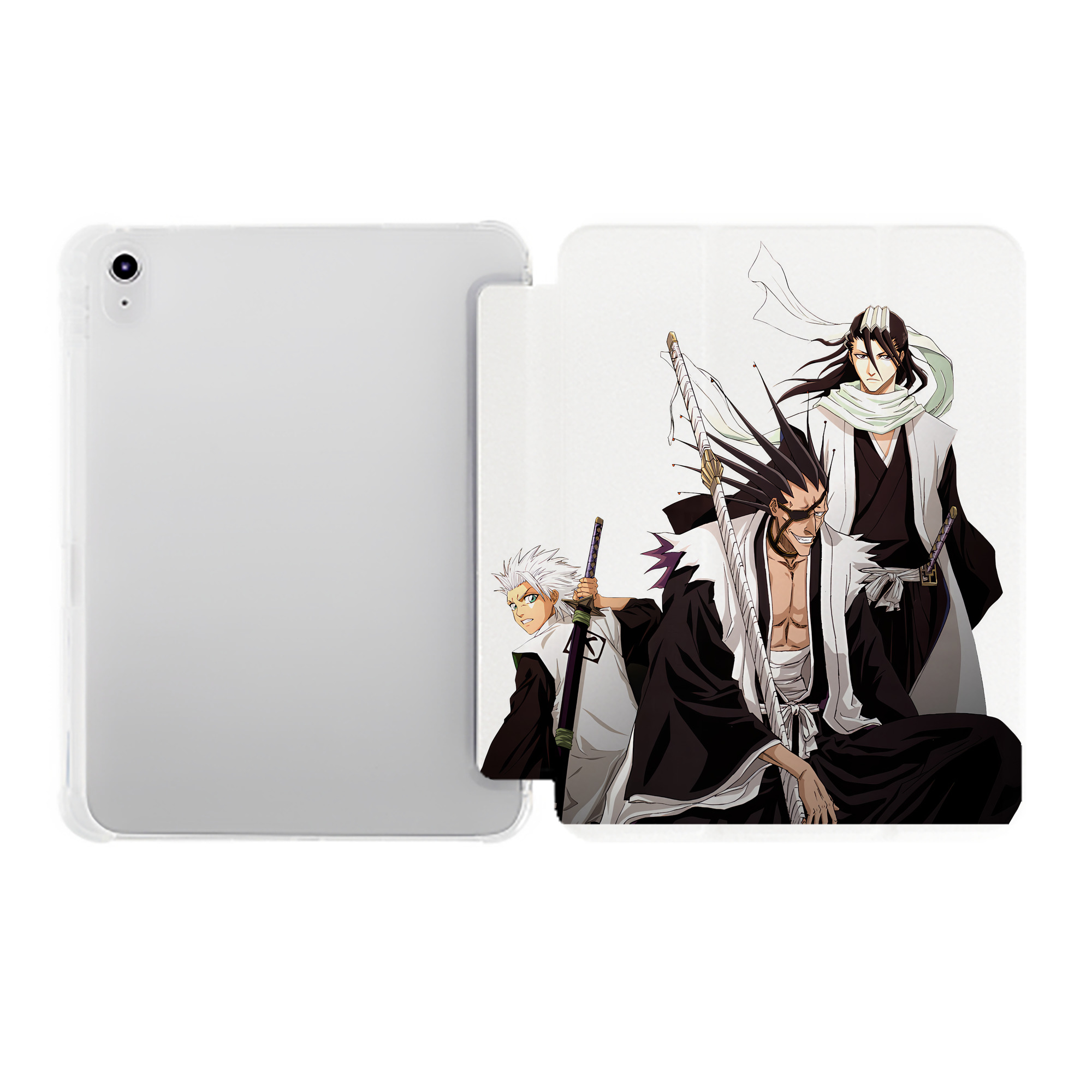 （画像用） ブリーチ ざらき けんぱち BLEACH Zaraki Kenpachi IPad ケース ペン収納付き 三つ折りスタンド PUレザー×シリコン 対応機種9.5/10.5/10.9インチ